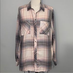 new with tags • dex women's medium plaid shirt